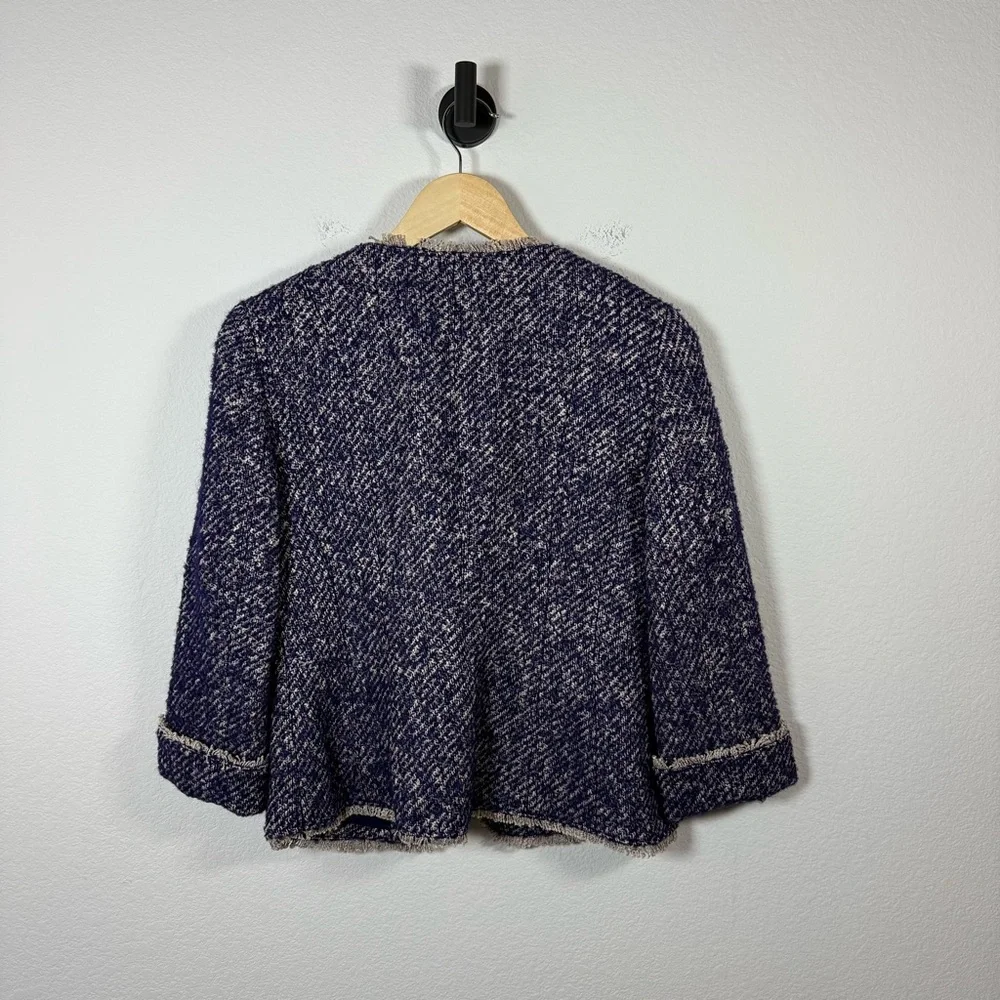 NWT Talbots Tweed Open Front Wool/Mohair/Alpaca in Purple Size 4